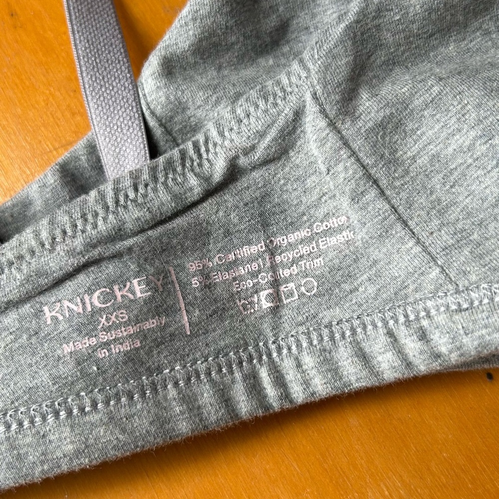 Knickey Gray Organic Cotton Triangle Bralette - Picture 4 of 5